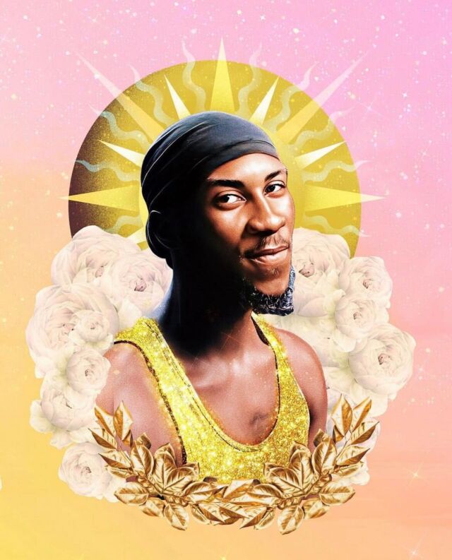 In memory of O'Shae Sibley, a talented artist, educator, and friend to many, we honor his life and the joy he brought to those around him.⁣

Tragically, O'Shae's life was taken in an act of hate and violence when he and his friends were targeted for expressing their love and liberation through voguing.⁣

Artist @Jtknoxrox shared, "we know hate is strong and will do everything it can to overpower us. But we can't let it win. We can't let it continue to kill us. We must continue to rise for those stolen from us. His blood is still on the ground where he was murdered."⁣

O'Shae's spirit will live on. May his memory be a catalyst for change and revolution.⁣
⁣
#VogueAsAnActOfResistance #CollagesForTheCulture #oshaesibley #blackcollagists #Repost⁣
🎨 @jtknoxroxs⁣
⁣
Main Image description: a beautiful black queer man smiling. He is wearing a black wave cap and has a goatee. His white sleeveless top has been painted a sparkly gold. He is cascaded in white flowers, and a yellow halo rests behind in head on a pastel pink background.