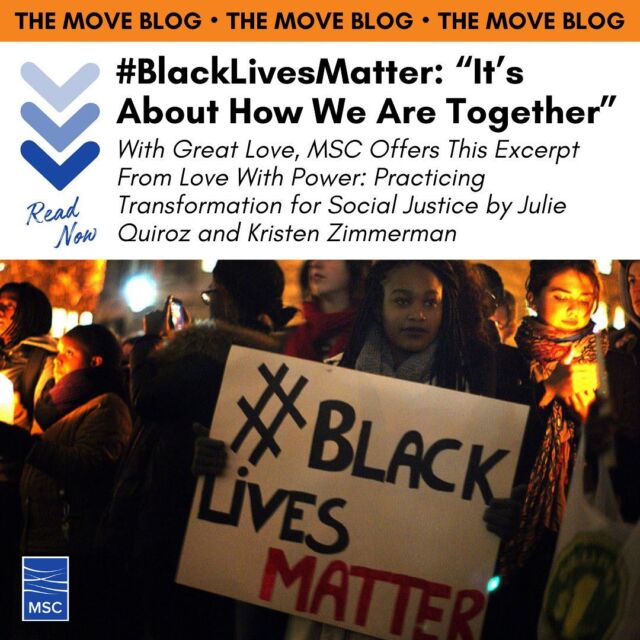 This #BlackAugust, we're reflecting on the #BlackLivesMatter movement and revisiting our archive blog post on practicing transformation for social justice: movementstrategy.org/blog_post/blacklivesmatter-its-about-how-we-are-together-2/⁣
⁣
Join MSC this month as we highlight some of our favorite stories on the Move Blog. Read more on the MSC website.