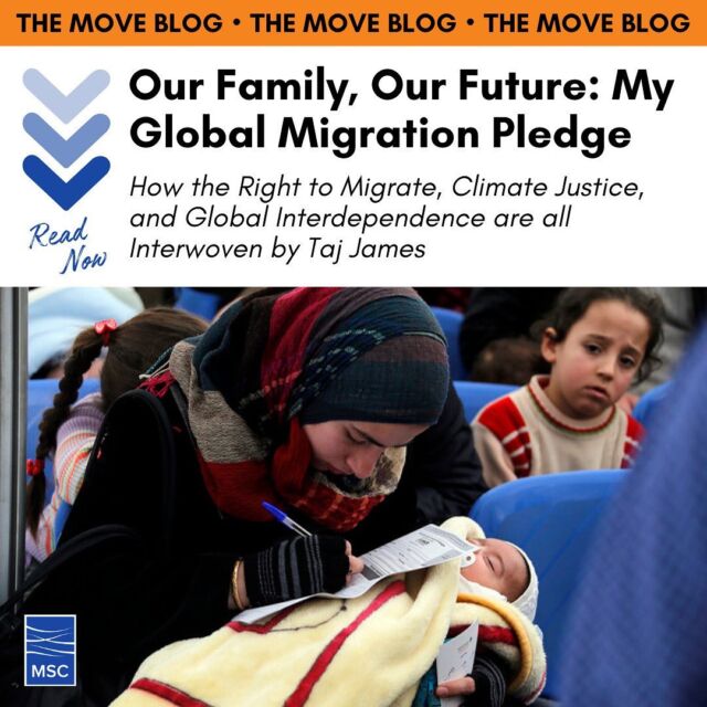 As we experience record heat across our planet, let's reflect on how the right to migrate, climate justice, and global interdependence are all interwoven: movementstrategy.org/blog_post/our-family-our-future-my-global-migration-pledge/⁣
⁣
Join MSC this month as we highlight some of our favorite stories on the Move Blog. Read more on the MSC website.