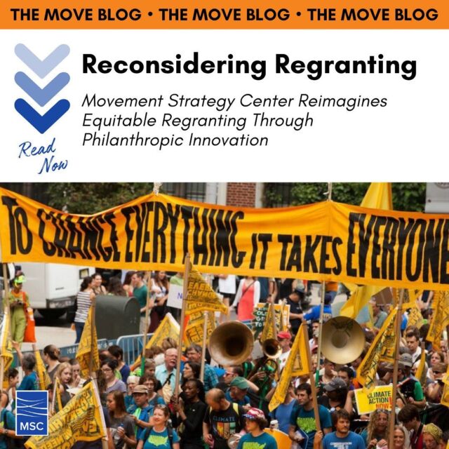 National Nonprofit Day is this month, so let's revisit MSC's work reimagining equitable regranting through philanthropic innovation: movementstrategy.org/blog_post/reconsidering-regranting/⁣
⁣
Join MSC this month as we highlight some of our favorite stories on the Move Blog. Read more on the MSC website.