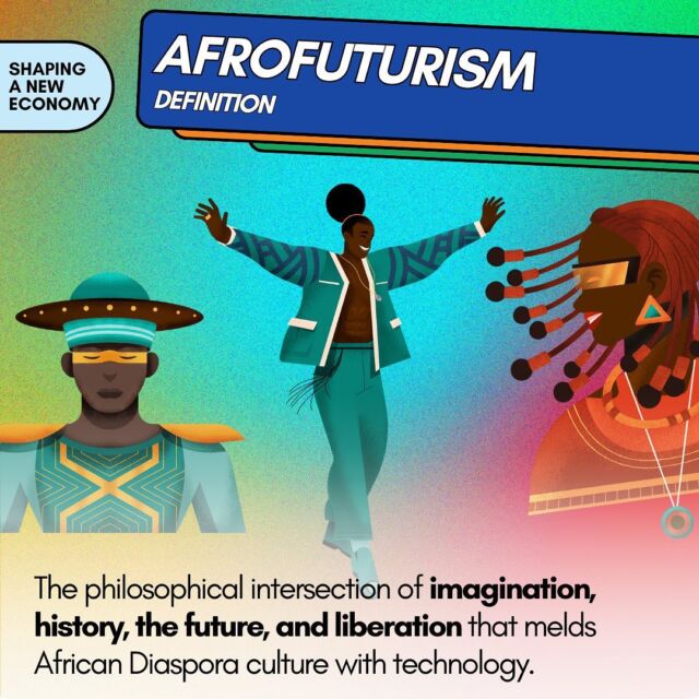Afrofuturism is the philosophical intersection of imagination, history, the future, and liberation that melds African diaspora culture with technology.⁣
⁣
Learn more terms like this in MSC's Glossary of Terms: movementstrategy.org/glossary⁣
⁣
Join Movement Strategy Center as we highlight how some of our partners are shaping a new economy from within the MSC Ecosystem.⁣
⁣
#EconomicFreedom