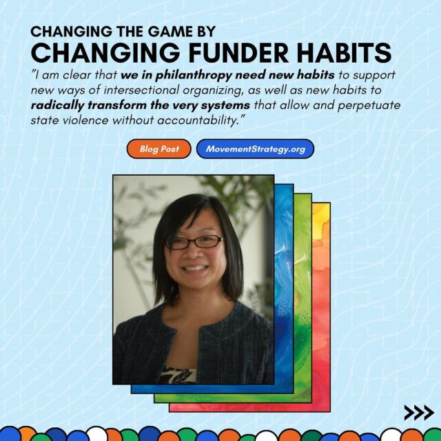 In this blog post, we learn from @justicefunders Co-Director Dana Kawaoka-Chen's takeaways from MSC's Transitions Labs.⁣
⁣
Read about her experience on the Move Blog: https://movementstrategy.org/blog_post/changing-funder-habits-to-change-the-game/⁣
⁣
Join us during the month of November as we highlight the future of philanthropy: dismantling oppressive systems, engaging community, and building Transformative Movements.