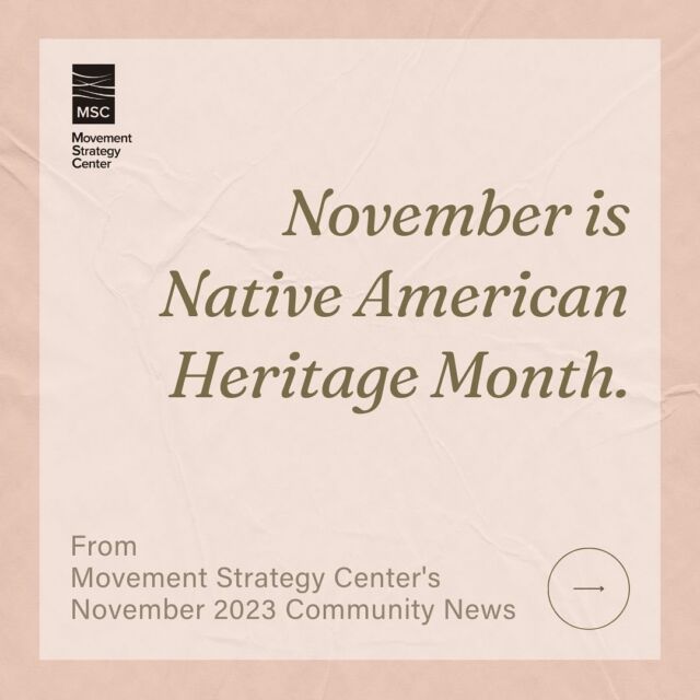 In  our MSC newsletter this November, we reflect on the resilience of Indigenous communities, drawing connections between the struggles of Native Americans and Palestinians. It's a reminder of the global fight against colonization and erasure.

🕊️ We stand with those in Palestine, Congo, Sudan, Puerto Rico, and Hawaii, advocating for peace, love, and unity in the face of colonialism's lasting effects. The urgency for ceasefire and justice is paramount.

Globally, artists amplify calls for freedom and ceasefire, inspiring action through their art. This spirit of support resonates with MSC's mission. We believe in Palestinian freedom alongside Israeli safety, supporting #Funders4Ceasefire and #Funders4Palestine for peace and respect for international laws.

Optimism is a political act.
We choose hope.
We choose community.
And we believe in a brighter, more equitable world.⁣
Join us in hope and community for a more equitable world
Read our full newsletter and sign up via the link in bio.
🌟 Join our journey towards a just and equitable world.

#NativeAmericanHeritageMonth #GlobalSolidarity