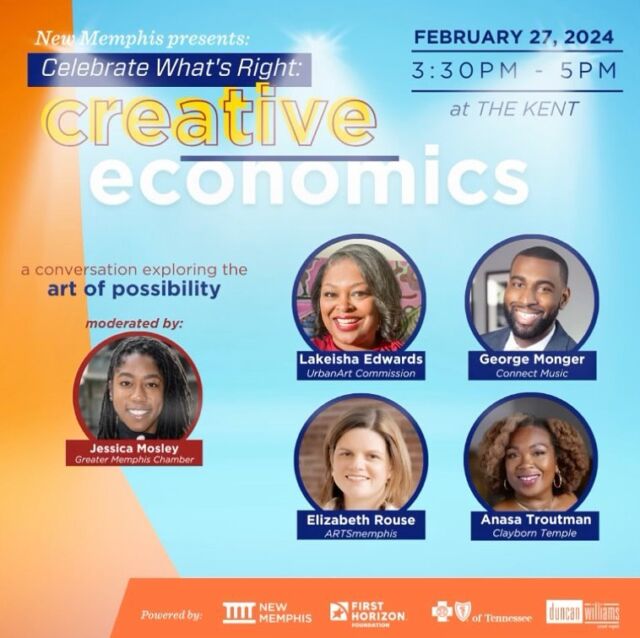 🌟 Join us in celebrating @msconthemove Board Chair, Anasa Troutman! 🙌⁣
Anasa Troutman is a featured speaker at the upcoming event by @thenewmemphis, Celebrate What's Right: Creative Economics. 🎨💼⁣
This event explores the strategic synergy between arts and business in Memphis, showcasing leaders from both sectors who influence the city's identity and economic prosperity.⁣
⁣
On the Stage:⁣
• Moderator: Jessica Mosley | Director of Community Engagement, @memphischamber⁣
• Lakeisha Edwards | CEO, @urbanartmemphis⁣
• George Monger | CEO, @connectmusicinc⁣
• Elizabeth Rouse | President & CEO, @artsmemphis⁣
• Anasa Troutman | Executive Director, @clayborn_temple 
⁣
Don't miss this celebration of the intersection of creativity and economics in Memphis! 🌆 RSVP now through the link in @thenewmemphis bio. See you there! 🤝