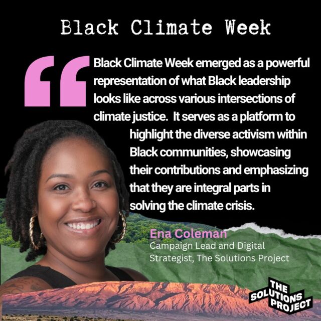 🌿✨ Wrapping up the 4th Annual #BlackClimateWeek with gratitude and inspiration. Today, we spotlight the relentless efforts and innovative spirit of Black leaders in the climate movement. Their work is not just a call to action — it's a blueprint for real change. 🌎💚

Let's carry the momentum of this week forward. Dive into @solutions.project to explore the impactful journeys of these climate champions. 🌱🌟