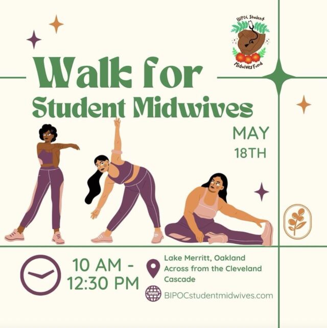 🌟 Join our partners, @bipocstudentmidwives  at 'Step Forward for Midwifery'! Celebrate community support and midwifery education at Oakland's Lake Merritt, across from the Cleveland Cascade, this Saturday, May 18, from 10am to 12:30pm PST. 🎉👶

Spend your morning enjoying music, refreshments, and family friendly activities including walking, yoga, and arts and crafts. Attendees are encouraged to wear purple to show their support as they aim to raise $10,000 for Student Skills Days and new Apprenticeship Stipends. These funds are crucial for enhancing perinatal health outcomes and diversifying the midwifery field. 🍇

Generous donors and top pledge earners will be thanked with special gifts. Ready to make a difference? Register or donate today and help advance a healthier future! 💜 

https://www.flipcause.com/secure/cause_pdetails/MjA4MDg5
